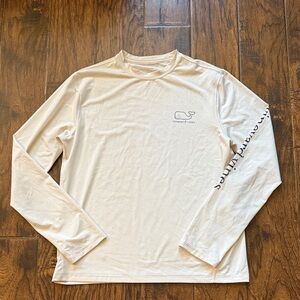 Vineyard Vines Performance youth Off-White/ivory Long Sleeve Tee,size large (16)